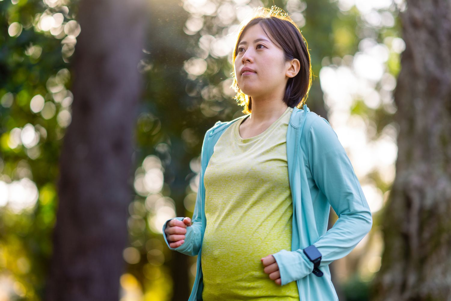 Pregnant woman jogging