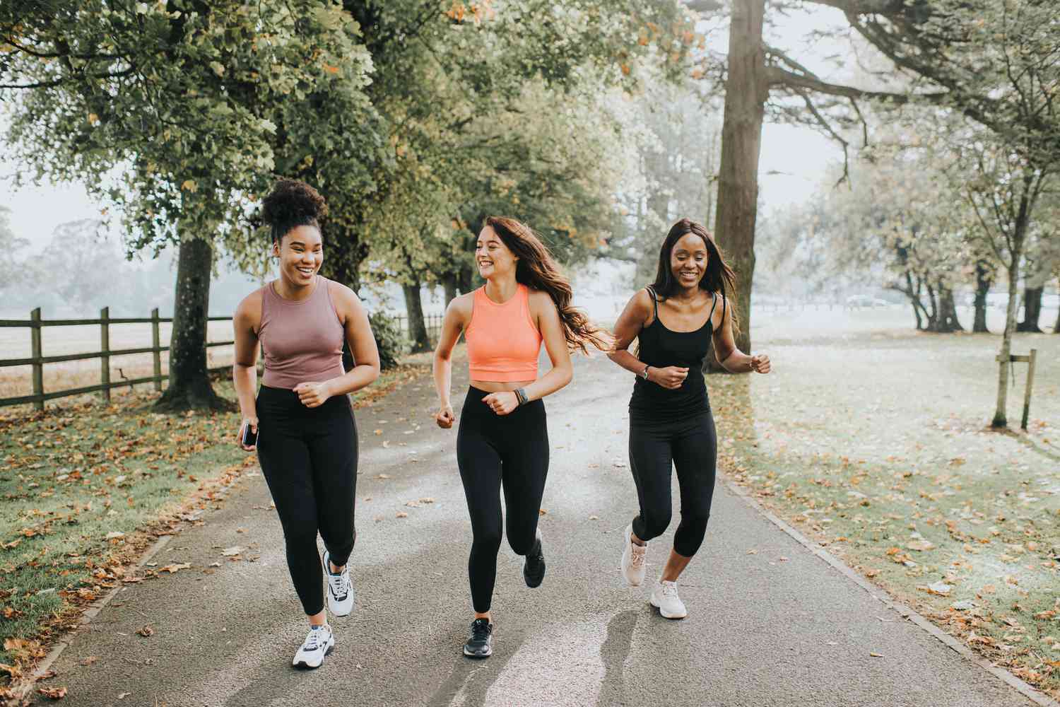 Women running in a park 
