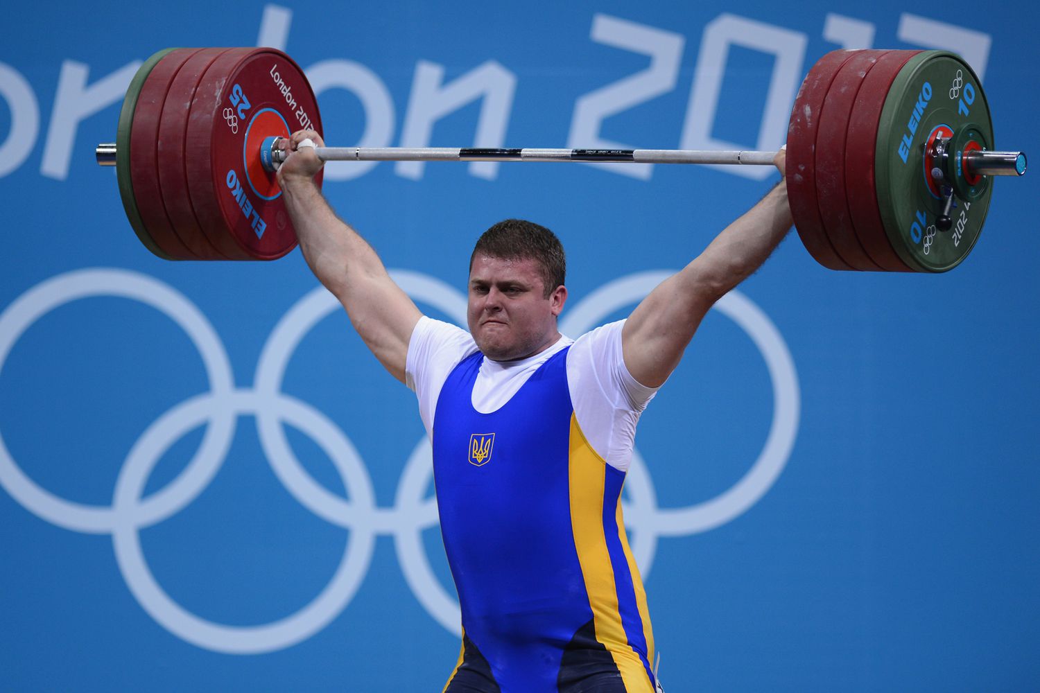 A weightlifter during the 2012 London Olympics.
