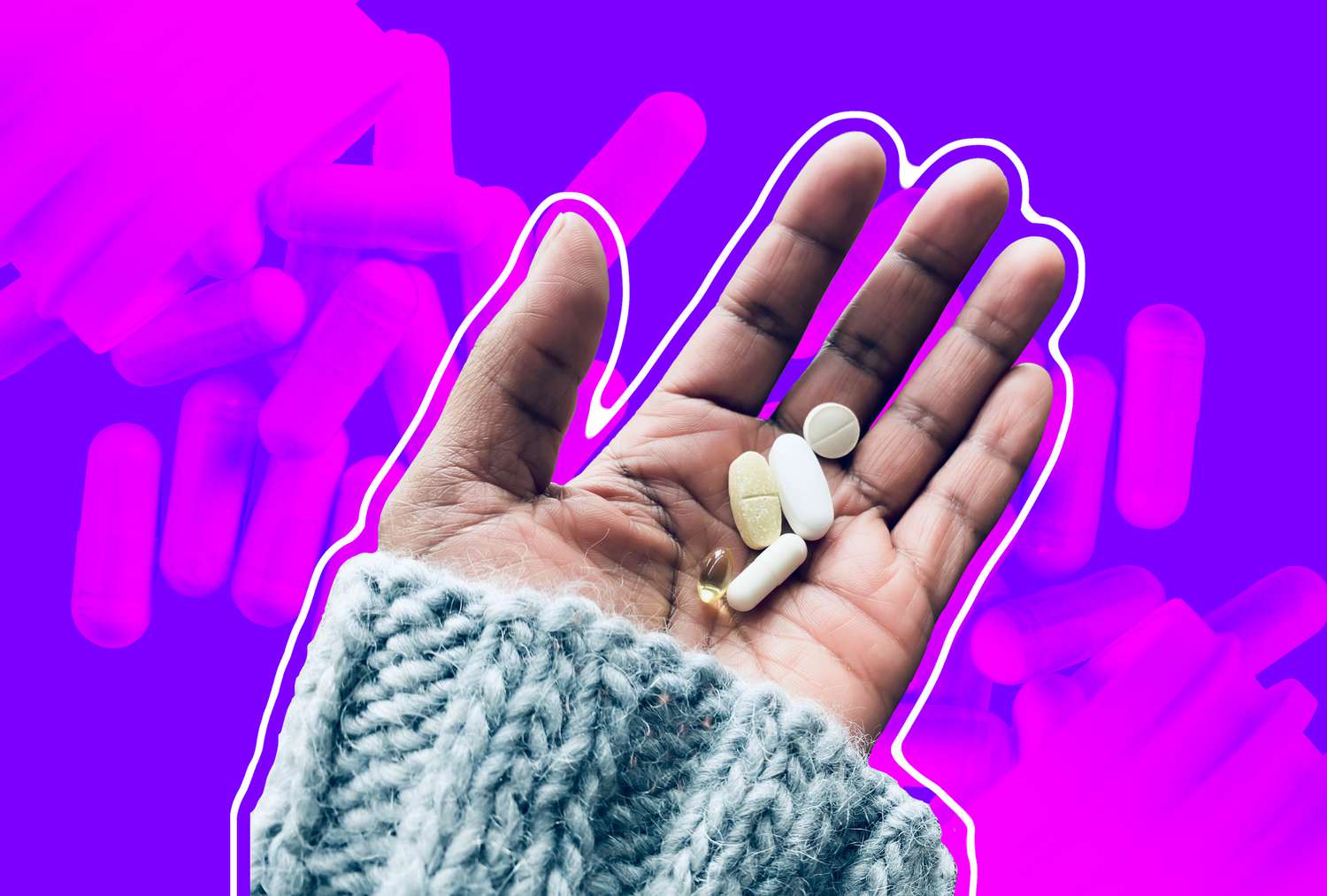 supplements in a hand