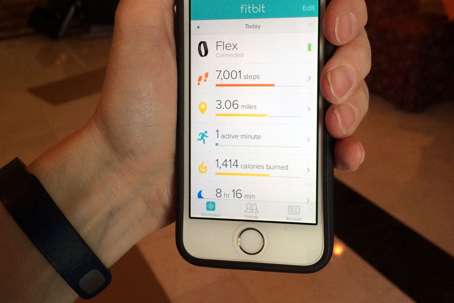 Fitbit Flex Activity Data on App