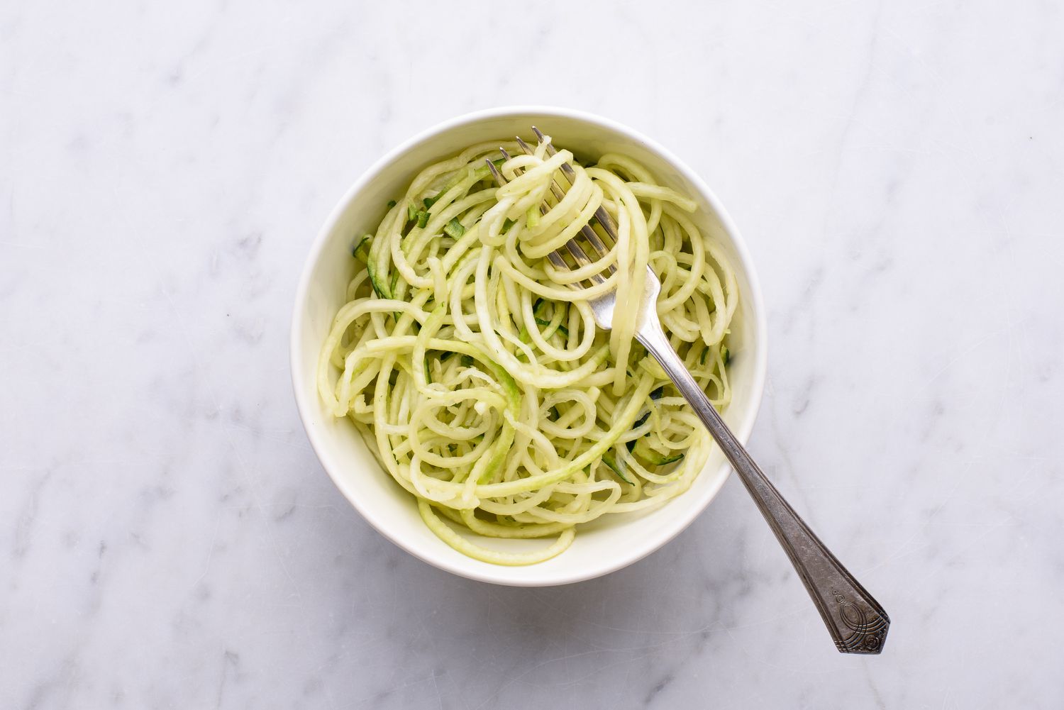 zoodles (zucchini noodles) in a bowl