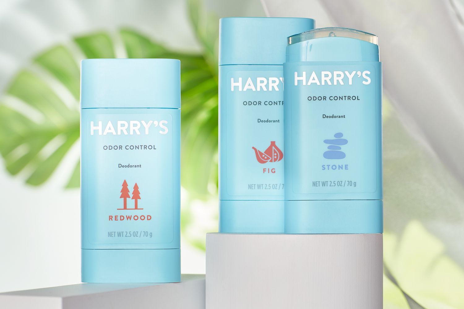 Harry's Odor & Enhanced Sweat Control, Extra-Strength Antiperspirant displayed on a white pedestal