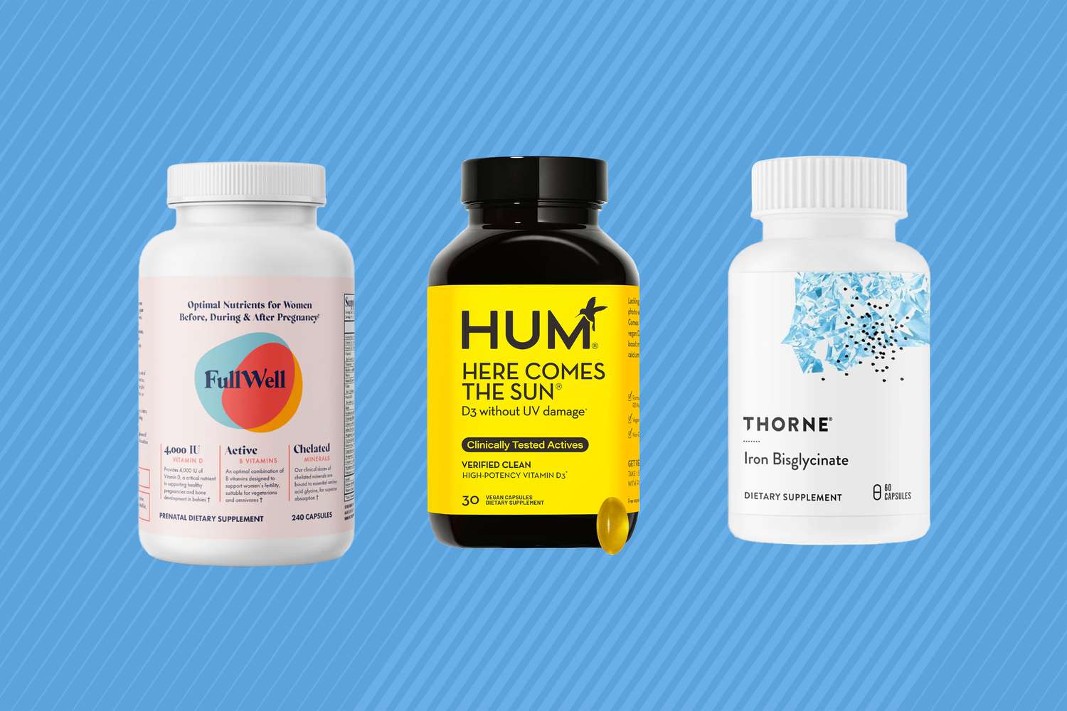 Supplements we recommend for women on a blue background
