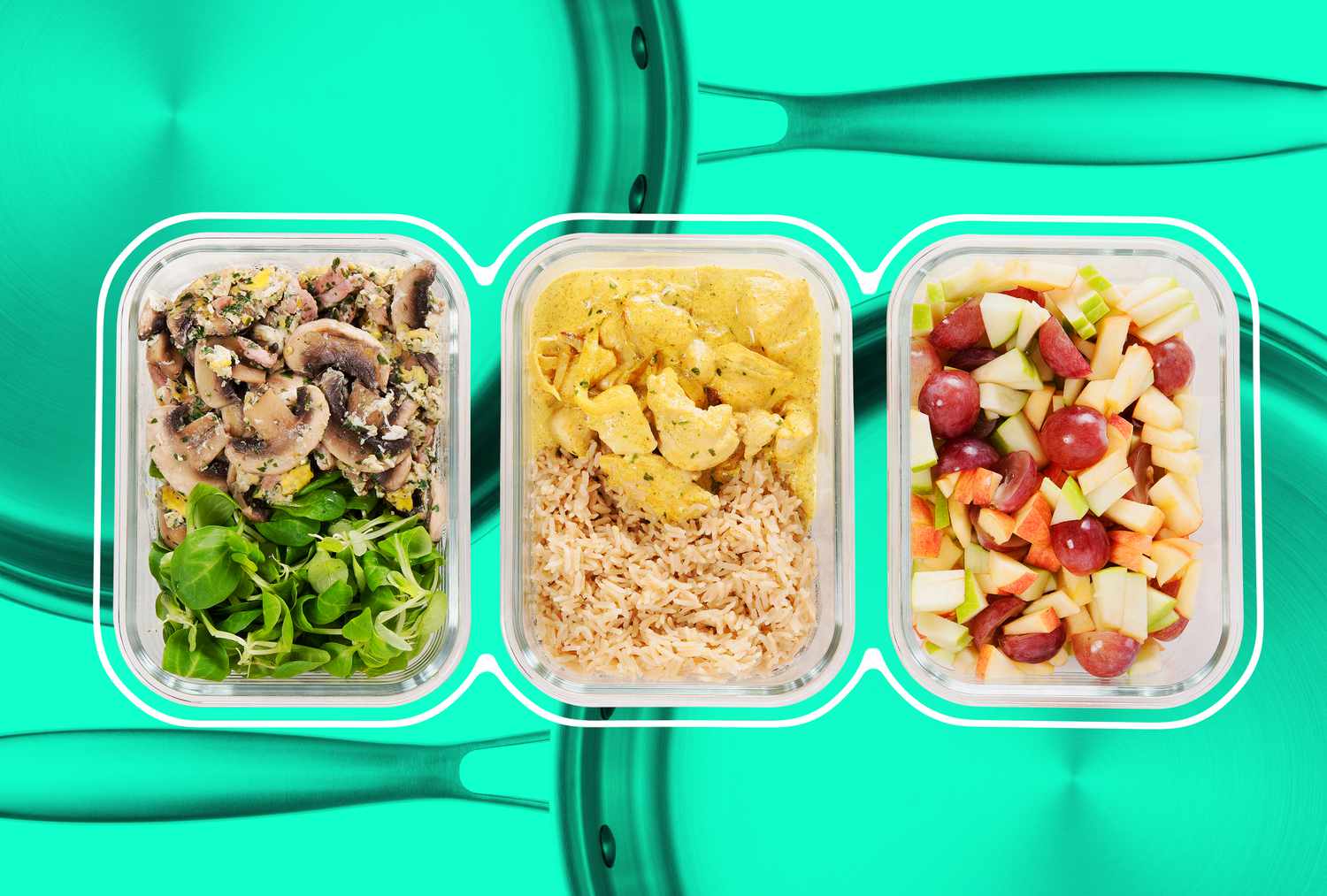food that's been meal prepped in storage containers 