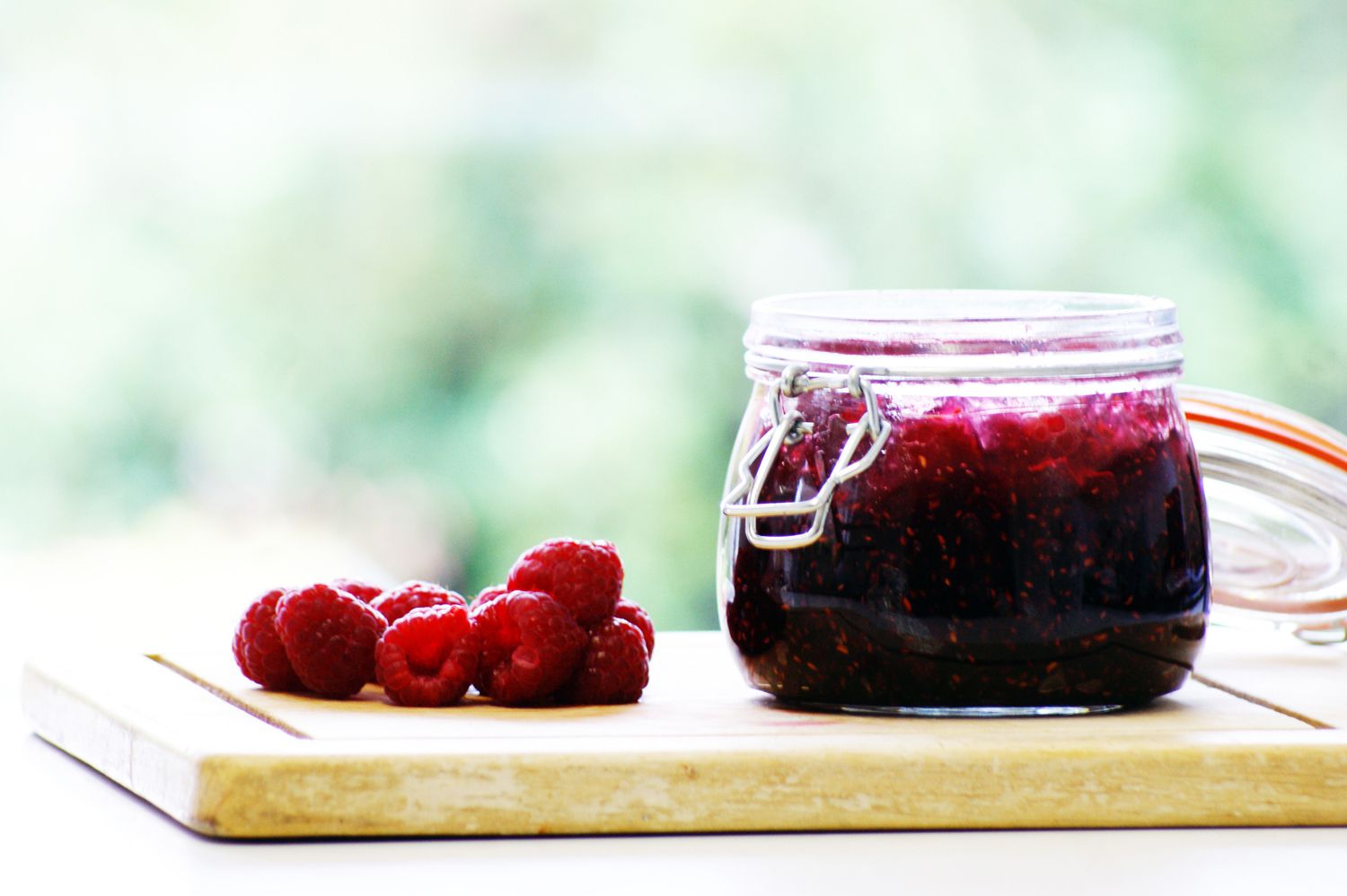 Home-made raspberry jam