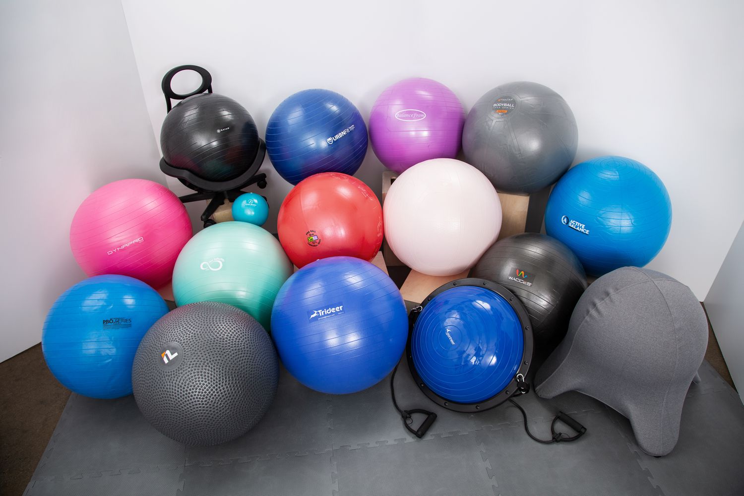 A selection of exercise balls we tested
